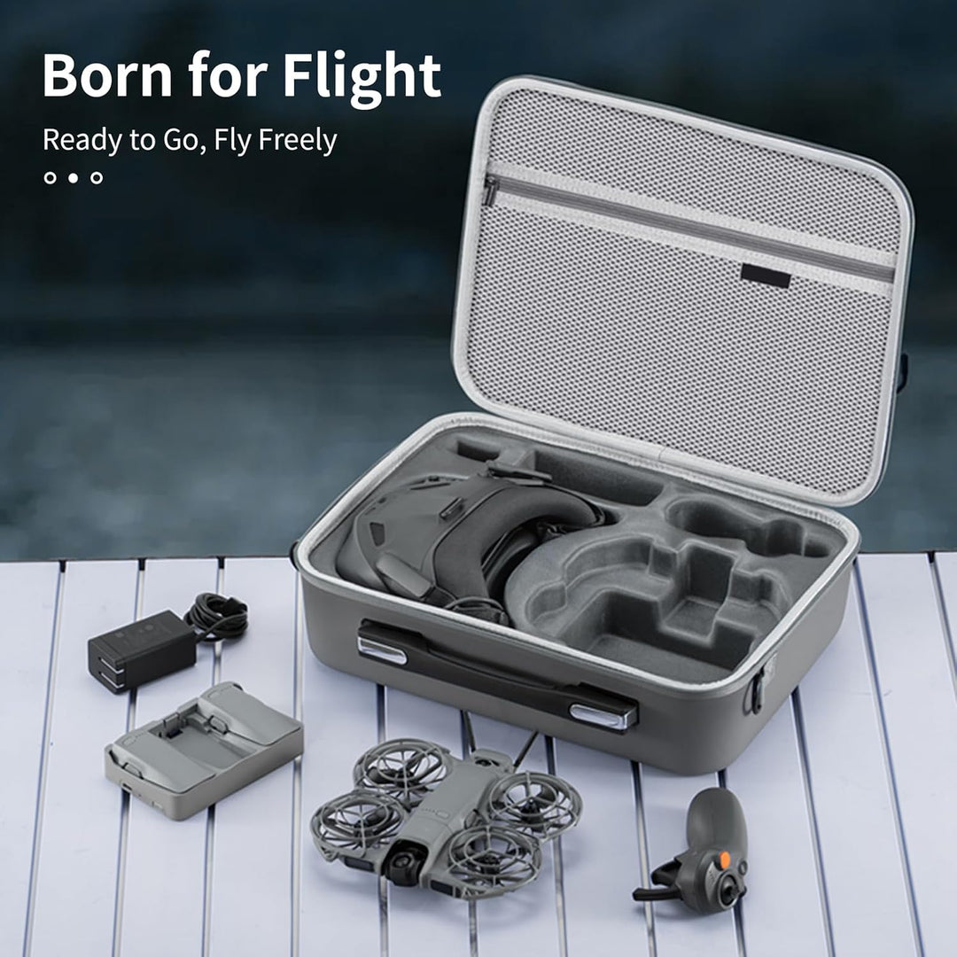 Tragetasche für DJI Neo 2 Motion Fly More Combo, PU Tragbare Reiseschutz Aufbewahrungsschutztasche S