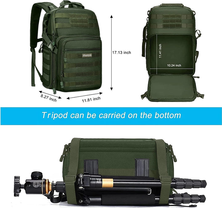 MOSISO Kamerarucksack, DSLR/SLR/Spiegellose Fotografie Taktisch Kamera Tasche Hülle Wandern im Freie