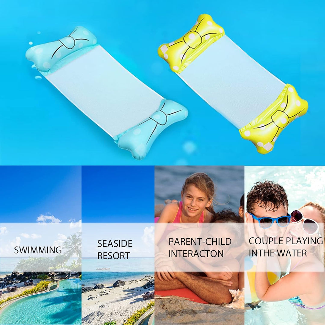 Aufblasbare Wasserhängematte, Wasserhängematte Luftmatratze Pool, 4 in1 Wasser Hängematte Loungesess
