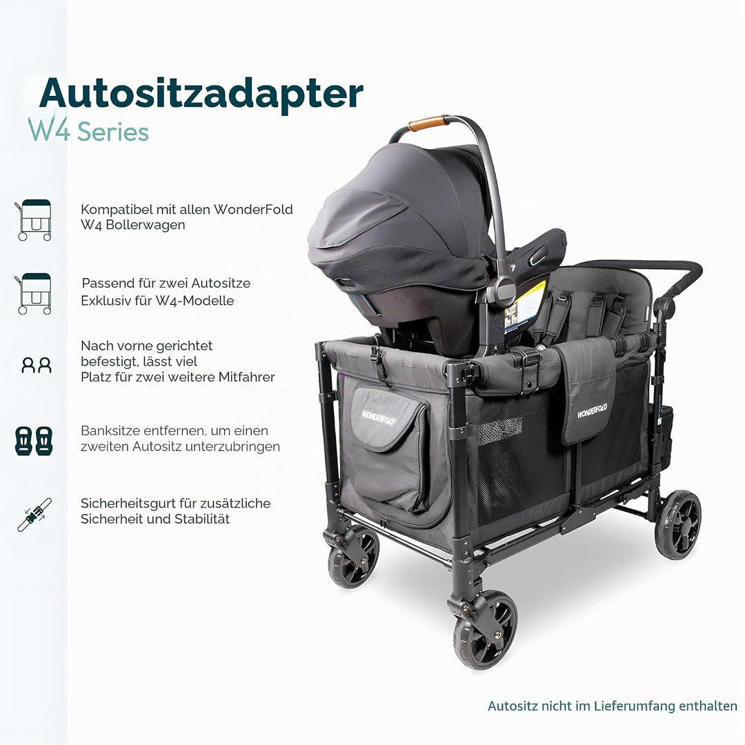 WonderFold KinderVan W2 Serie Autositz-Adapter: Sichere Befestigung der Babyschale für Baby und ein