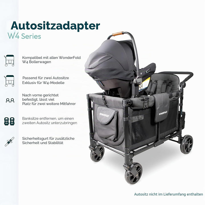 WonderFold KinderVan W2 Serie Autositz-Adapter: Sichere Befestigung der Babyschale für Baby und ein