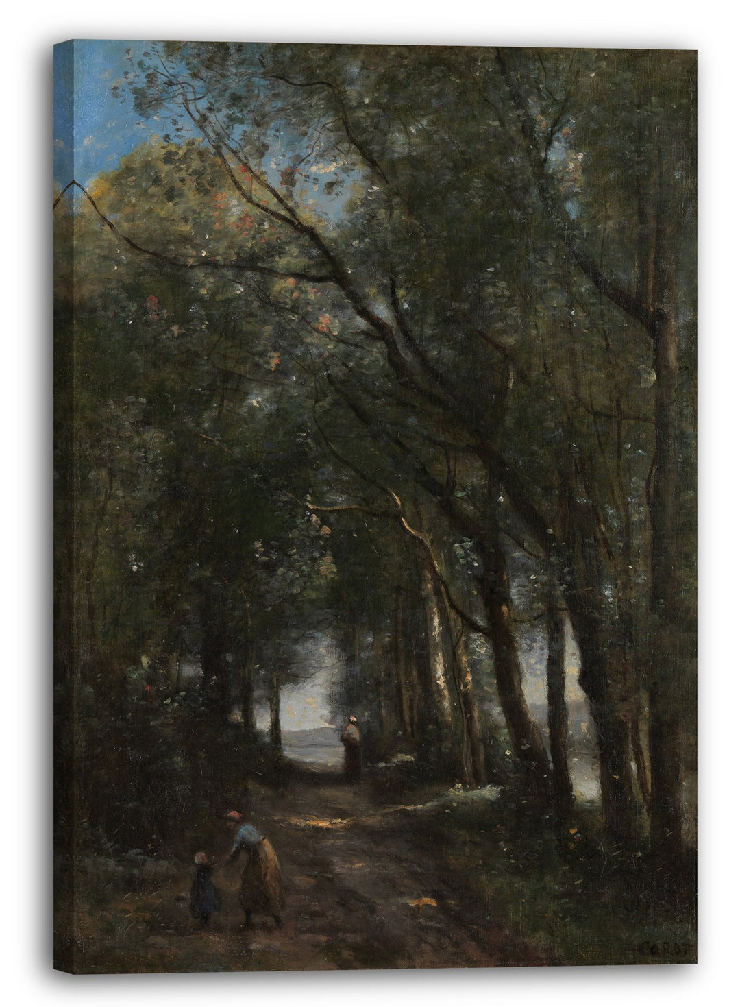 Printed Paintings Leinwand (70x100cm): Camille Corot - EIN Weg durch die Bäume 70x100 cm, 70x100 cm