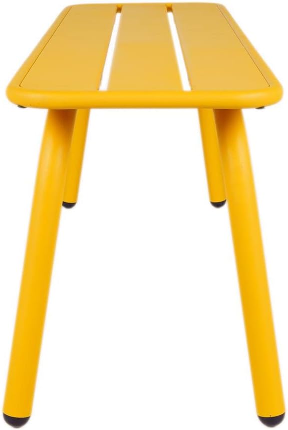 MaximaVida Gartenbank Max aus Metall 120 cm ockergelb - ohne Rückenlehne 120 x 35 x 45 cm Gelb, 120