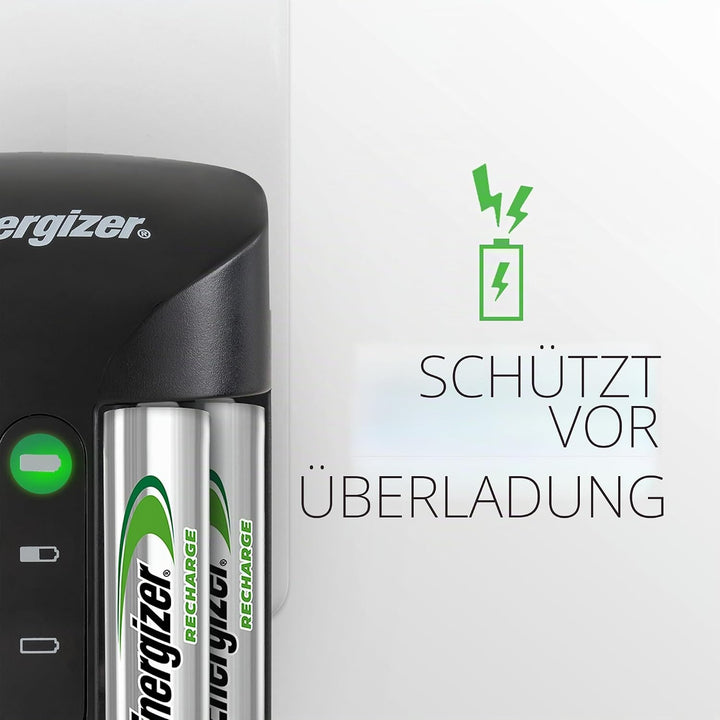 Energizer Recharge Wert Ladegerät mit 4 AA NiMH Akkus im lieferumfang enthalten Pro Charger w/ 4-AA