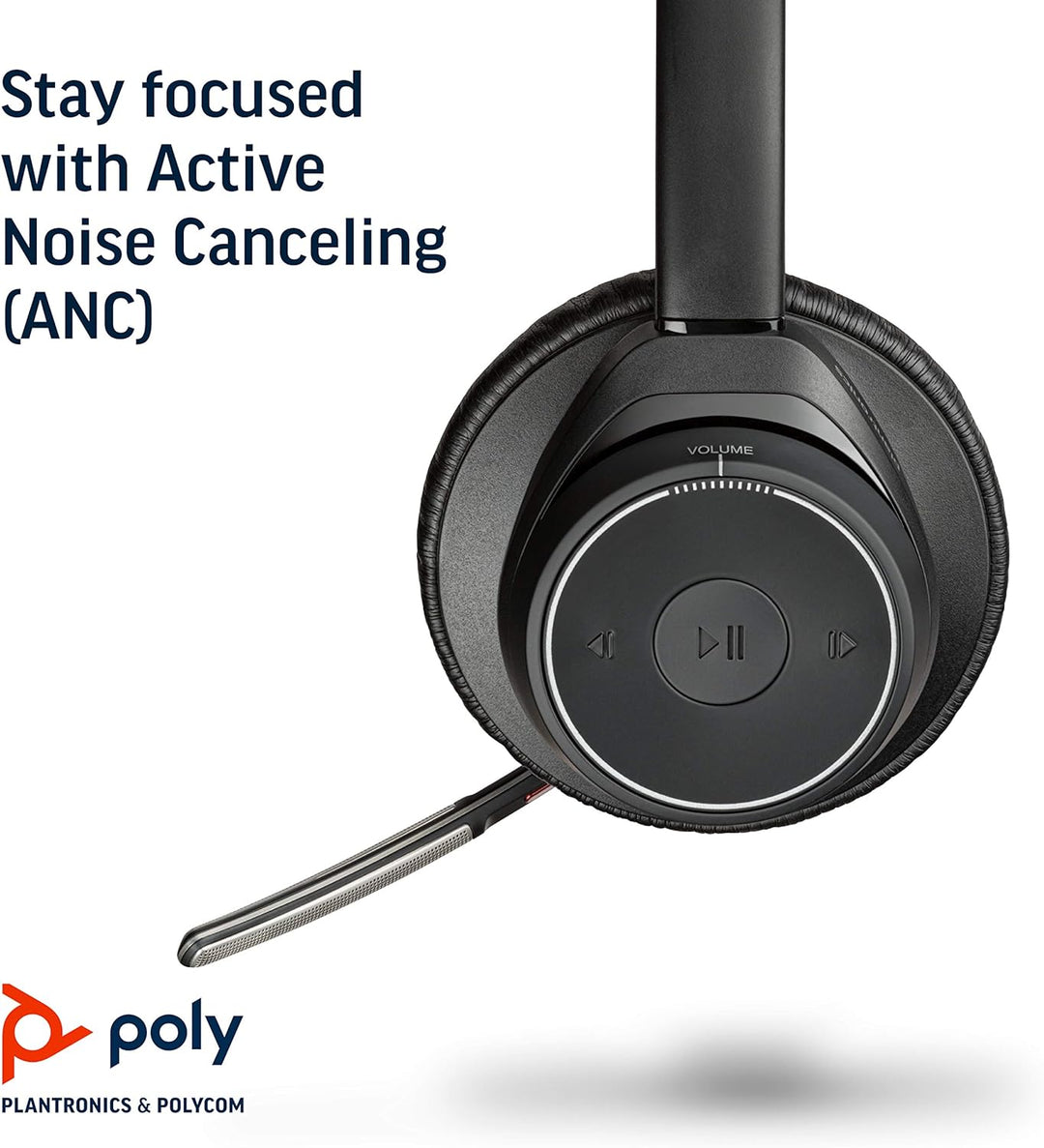 Poly - Voyager Focus UC mit Ladeständer (Plantronics) - Bluetooth Dual-Ear (Stereo) Headset mit Boom