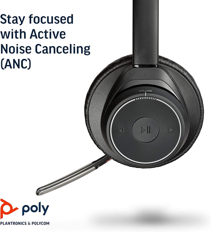 Poly - Voyager Focus UC mit Ladeständer (Plantronics) - Bluetooth Dual-Ear (Stereo) Headset mit Boom