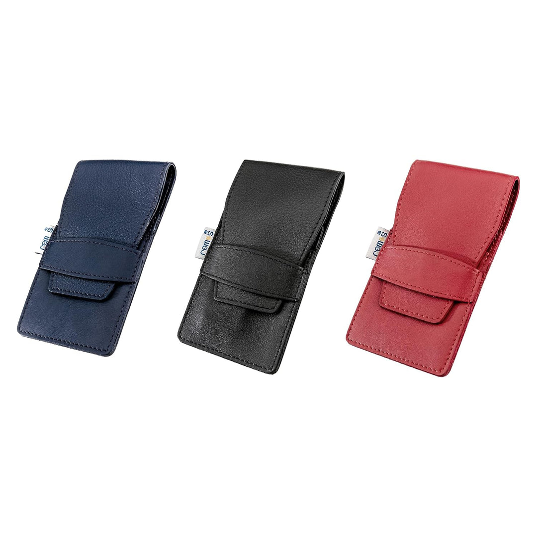 REMOS Nageletui leer aus echtem Leder zum Bestücken mit 4 Instrumenten - schwarz, Schwarz