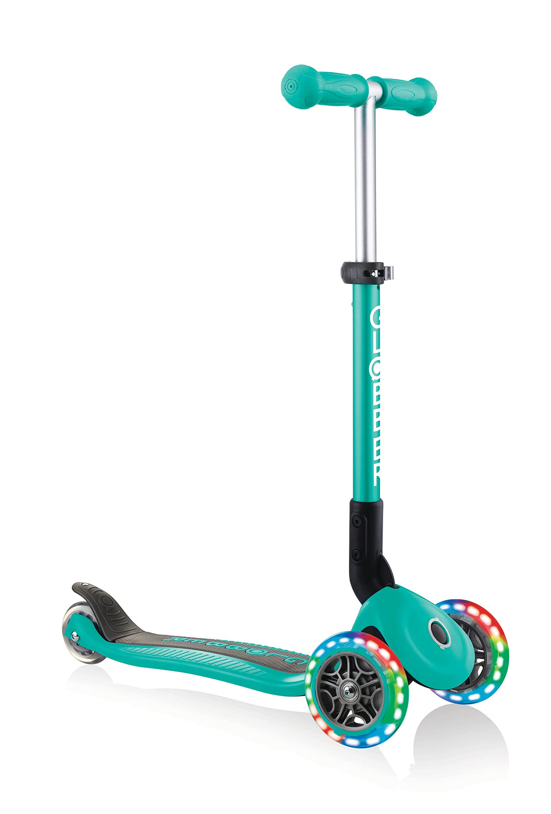 GLOBBER JUNIOR Foldable Lights – Tretroller, 120/80 mm, ABEC 5, 3-rädrig, LED-Leuchtrollen Einheitsg