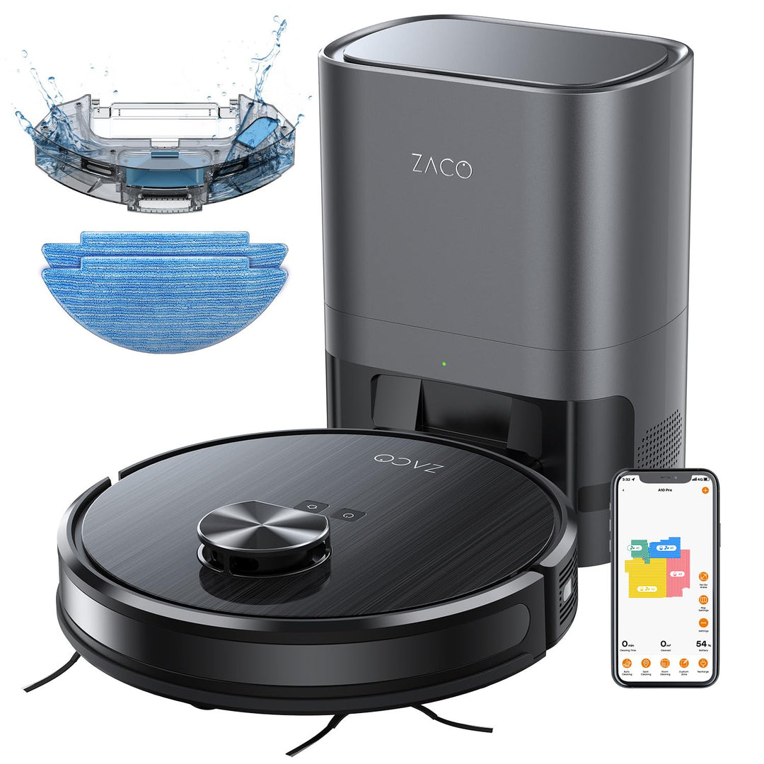 ZACO A10 Pro Saugroboter mit Wischfunktion, 2,5l Absaugstation bis 60 Tage, Lasernavigation, 3000Pa,