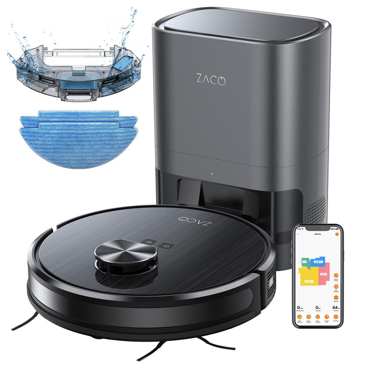 ZACO A10 Pro Saugroboter mit Wischfunktion, 2,5l Absaugstation bis 60 Tage, Lasernavigation, 3000Pa,