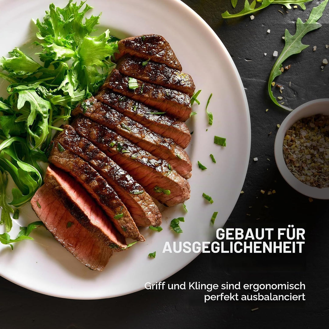 Victorinox Grand Maître, Profi Steakmesser-Set, 4-teilig, Extra Scharfe Klinge, gerader Schliff, 12