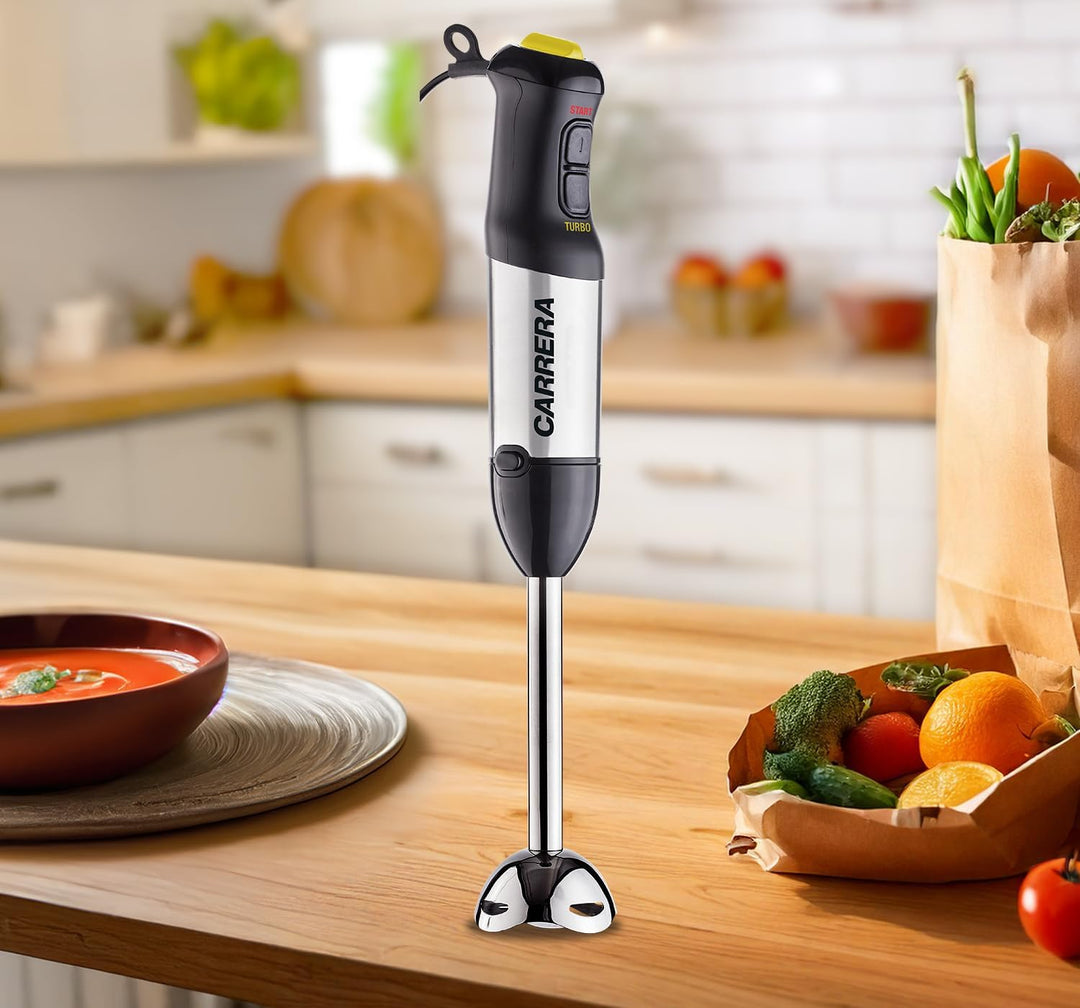 CARRERA Stabmixer [10 Geschwindigkeiten] Pürierstab - Hand Blender - Mixstab Set - Edelstahl - Rührs