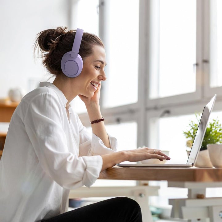 PowerLocus Hybrid Active Noise Cancelling Kopfhörer, 60 Std. Spielzeit Kopfhörer Kabellos, Transpare