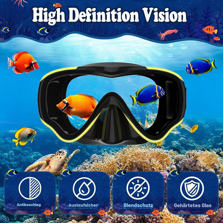 Schnorchelset Kinder - Taucherbrille Anti-Fog und Trocken Schnorchel - Anti-Leck Tauchmaske Dry Schn
