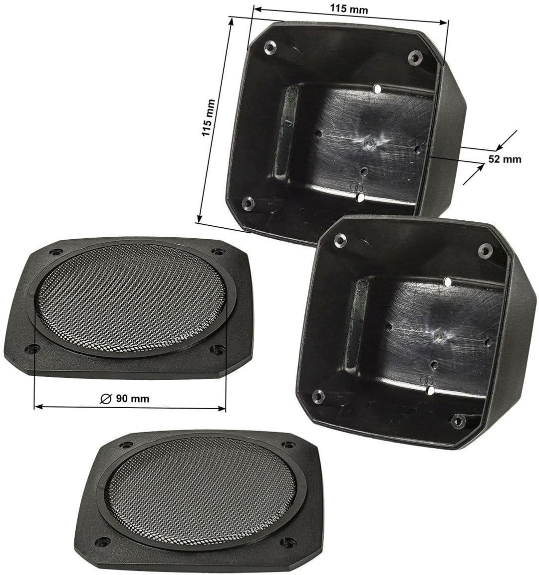 tomzz Audio 4000-010 Retro Look Aufbau Lautsprecher-Satz im Gehäuse DIN 100mm Lautsprecher 2-Wege Ko
