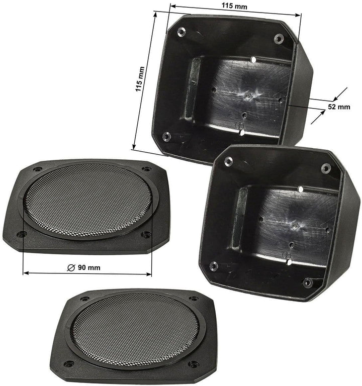 tomzz Audio 4000-010 Retro Look Aufbau Lautsprecher-Satz im Gehäuse DIN 100mm Lautsprecher 2-Wege Ko
