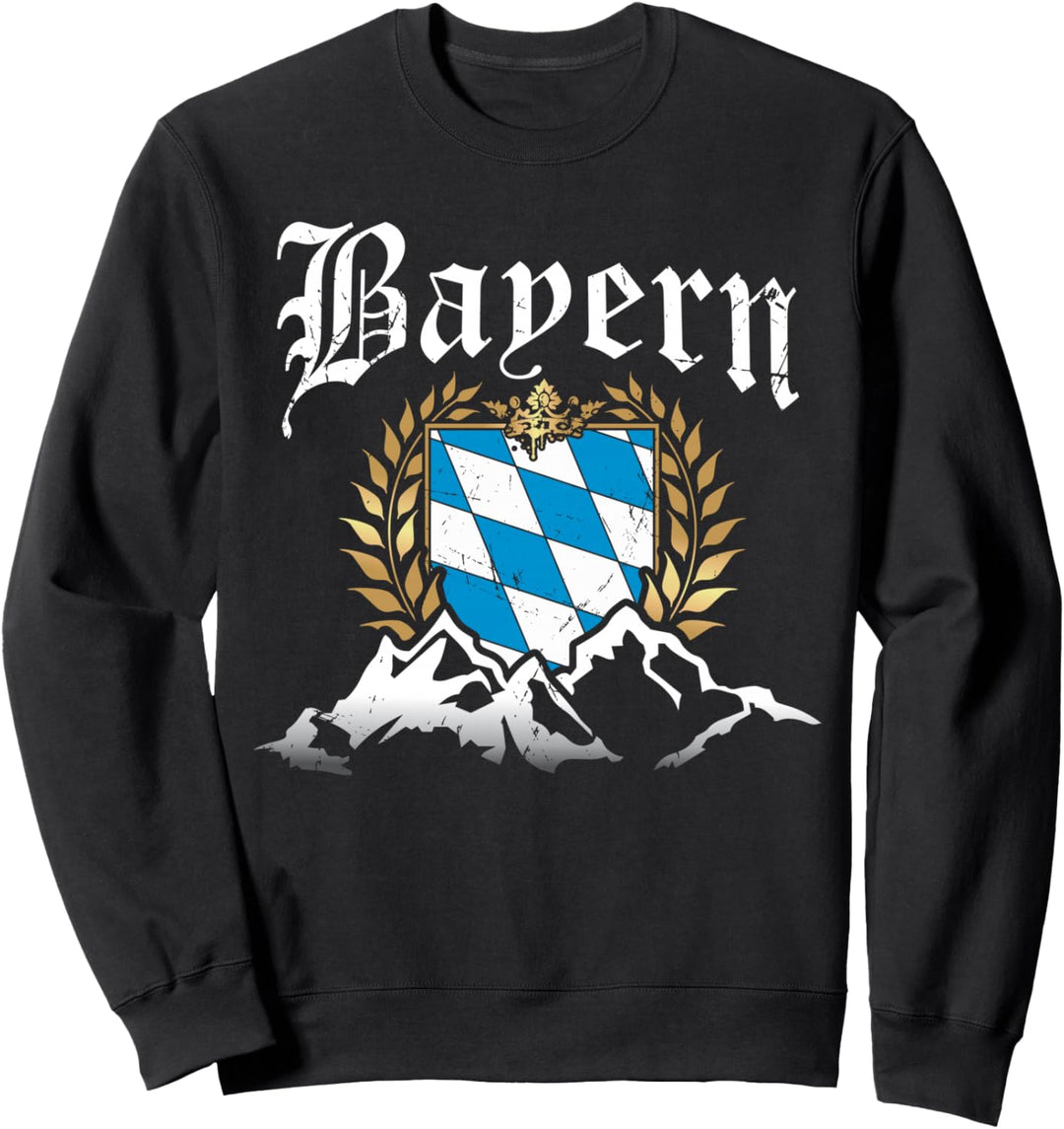 Bayern mit Bergen Wappen Königlich Freistaat Herren Damen Sweatshirt