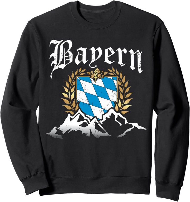 Bayern mit Bergen Wappen Königlich Freistaat Herren Damen Sweatshirt