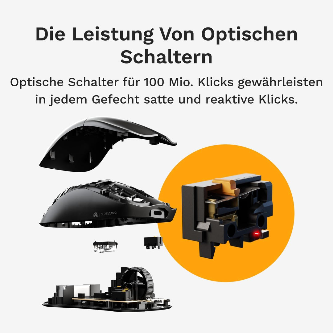 GLORIOUS Gaming Series 2 PRO Kabellose Gaming-Maus - Kompakt, Leichtgewicht: 55 g, Kabelloses Abtast