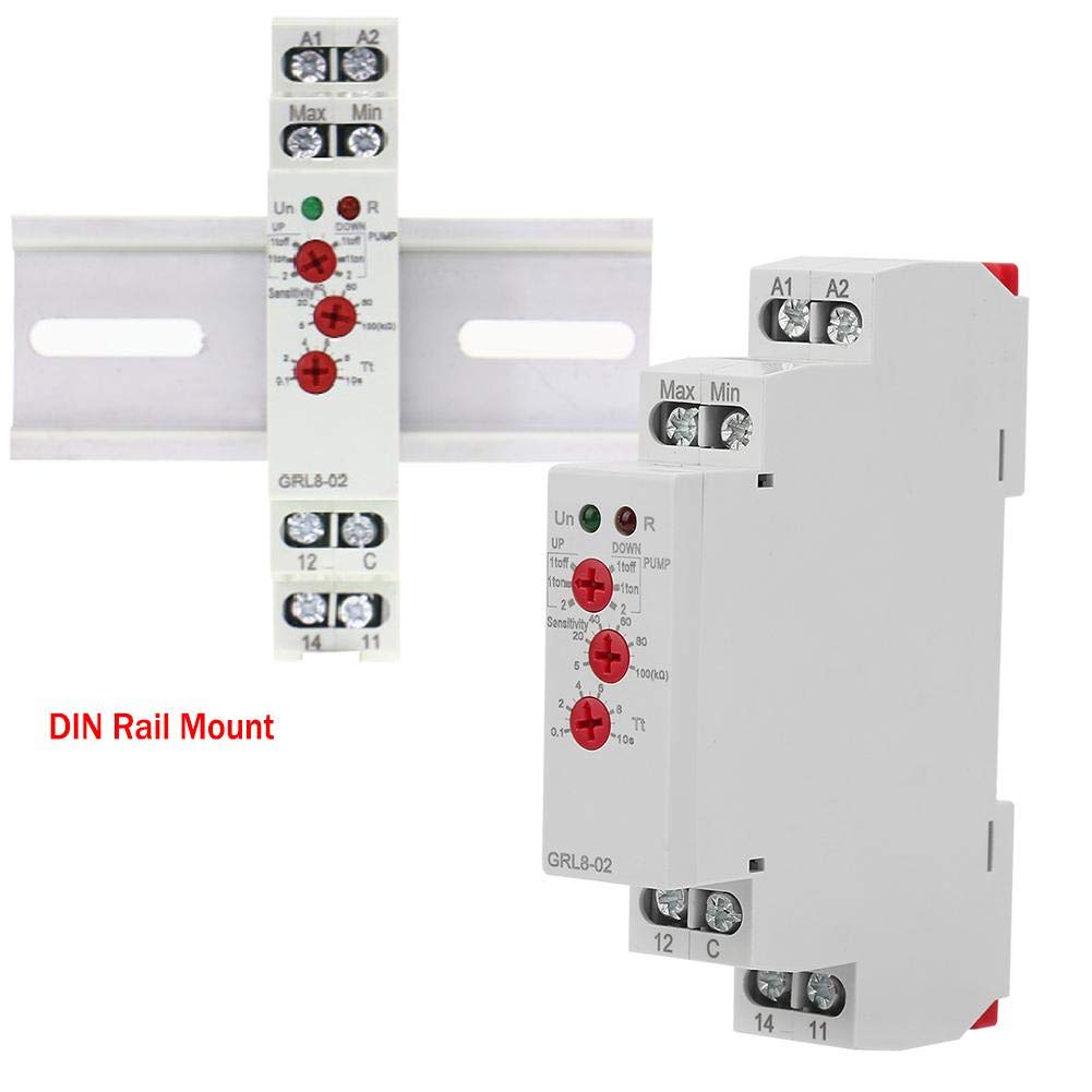 Niveaurelais, GRL8-02 AC/DC 24V-240V 10A Niveaurelais zur Überwachung des Flüssigkeitsstands in Beck