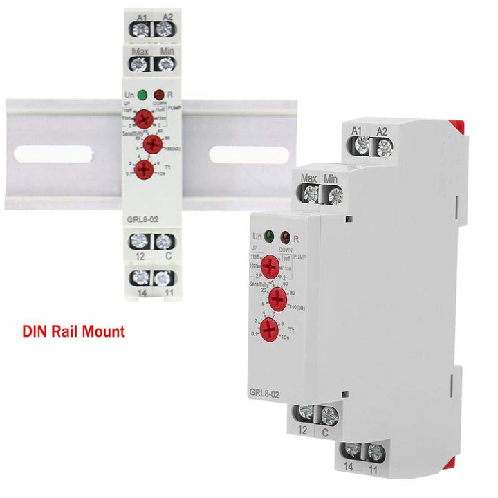 Niveaurelais, GRL8-02 AC/DC 24V-240V 10A Niveaurelais zur Überwachung des Flüssigkeitsstands in Beck