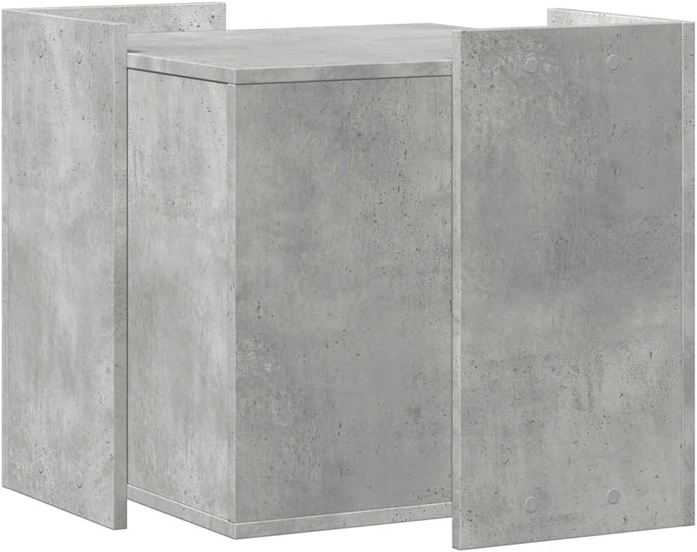 Katzenklo Betongrau 53x53x51 cm Holzwerkstoff mit verstecktem Design, Stabiler Holzwerkstoff, platzs