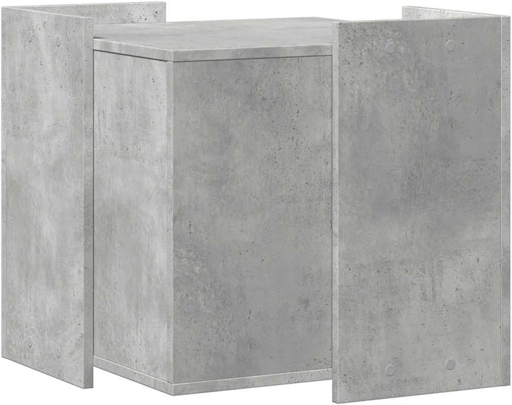 Katzenklo Betongrau 53x53x51 cm Holzwerkstoff mit verstecktem Design, Stabiler Holzwerkstoff, platzs