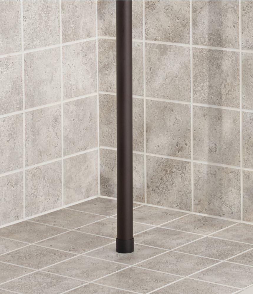 mDesign Teleskop Duschregal - ohne Bohren zu montierende Duschablage aus Metall - ideal für Shampoo,