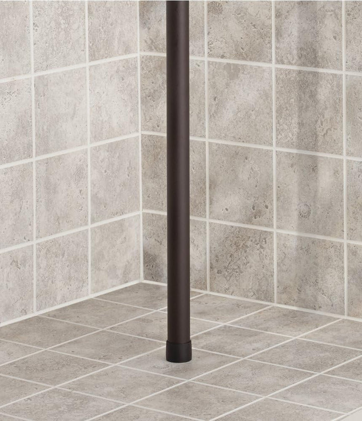mDesign Teleskop Duschregal - ohne Bohren zu montierende Duschablage aus Metall - ideal für Shampoo,
