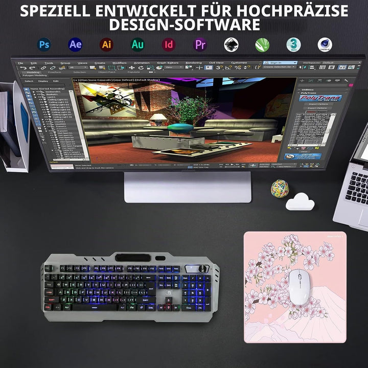 X-Raypad Aqua Control 2 AC2 Sakura Gaming-Mauspad, Ultra-Hochpräzisions-Mauspad mit Perfekter Geschw