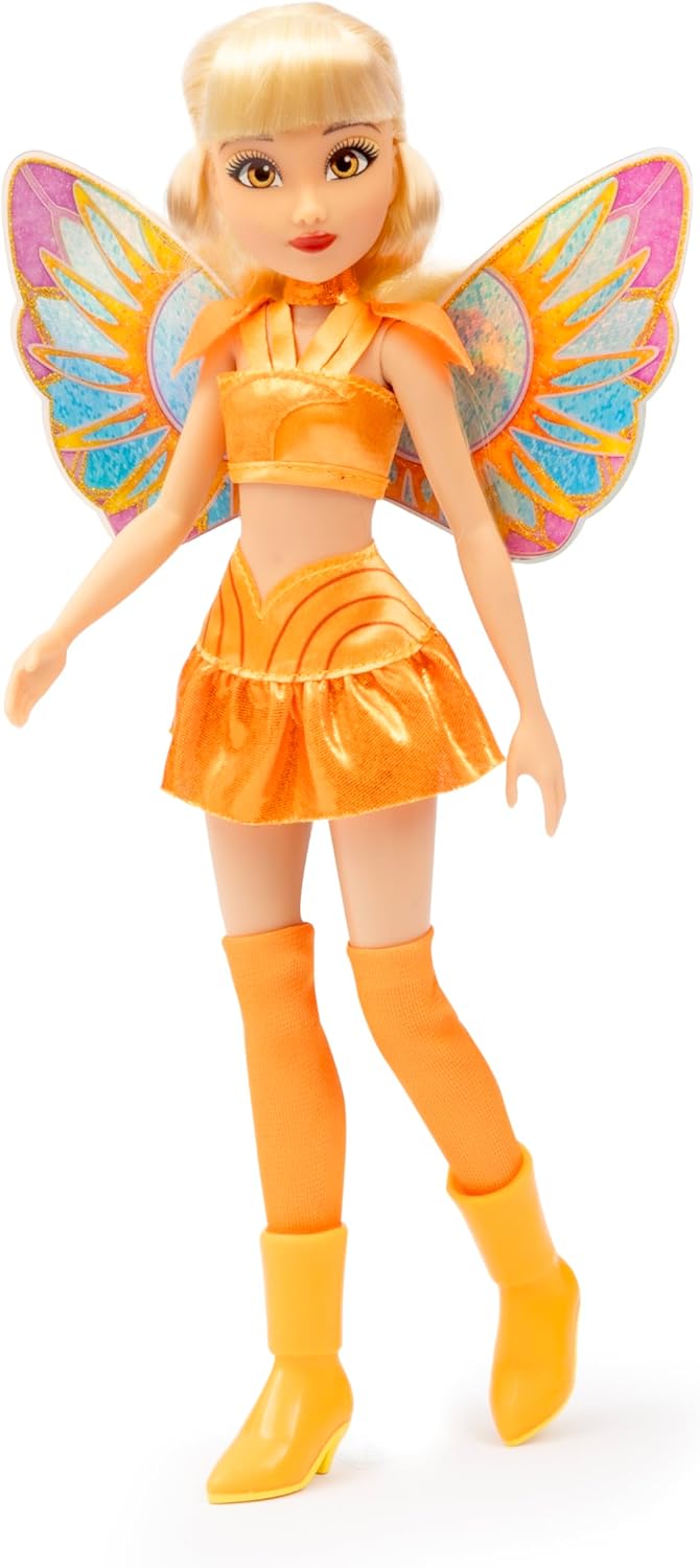 Winx Fairy Doll – Stella with Glitter Wings & Articulated Joints – Removable Fairy Accessories – Rad