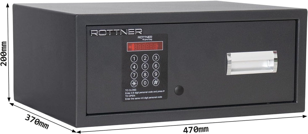 HomeDesign Schubladentresor HDS-9100 Elektronikschloss Anthrazit, mit mechanischer und elektronische