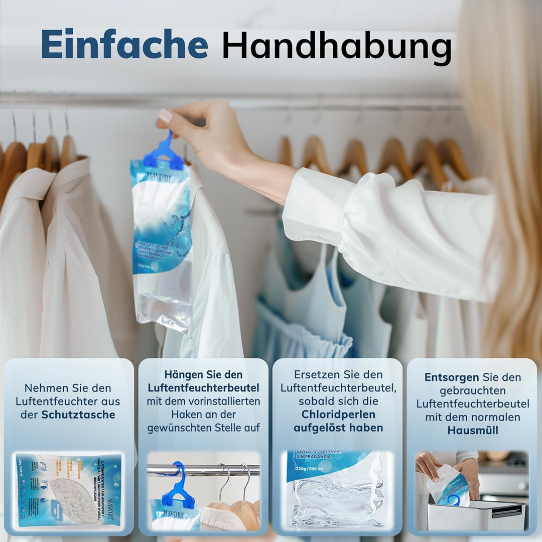 20er Set XL Luftentfeuchter zum Aufhängen I Luftentfeuchter Beutel I Entfeuchter Schrank und Feuchti