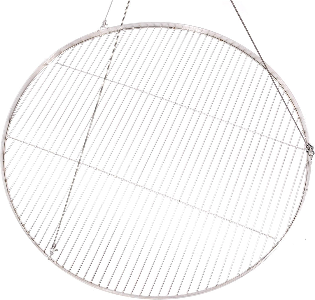 80 cm Grillrost Edelstahl für Schwenkgrill 3 Bein BBQ Grill Rost mit Seil 14 mm Stababstand