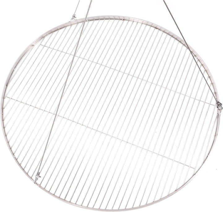 80 cm Grillrost Edelstahl für Schwenkgrill 3 Bein BBQ Grill Rost mit Seil 14 mm Stababstand