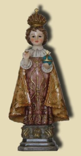 Prager Jesuskind mit goldener Umhang, Höhe 12cm