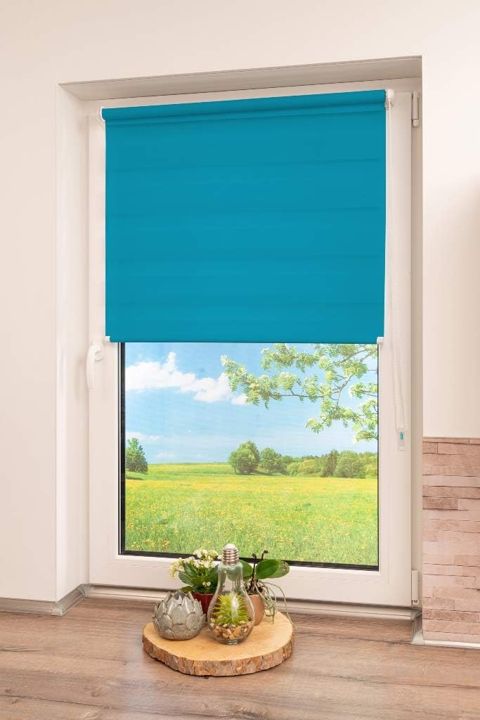 K-home Klemmfix Doppelrollo, Petrol, 65x150 cm (B x L) Petrol 65x150 cm (B x L), Petrol 65x150 cm (B
