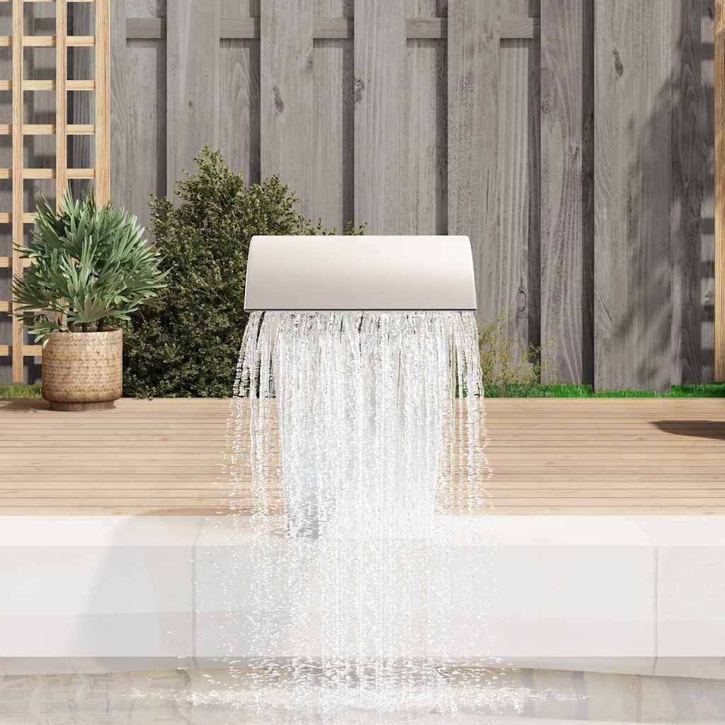 Schwalldusche Edelstahl Schwallbrause Pool Wasserschwall Schwimmbad, Silber 30x60x45 cm,ohne LED 30x