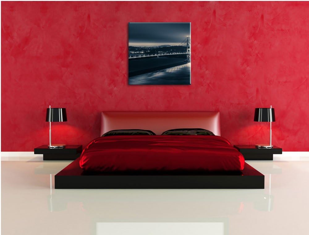 Pixxprint Golden Gate Bridge in New York als Leinwandbild/Grösse: 70x70 cm/Wandbild/Kunstdruck/ferti