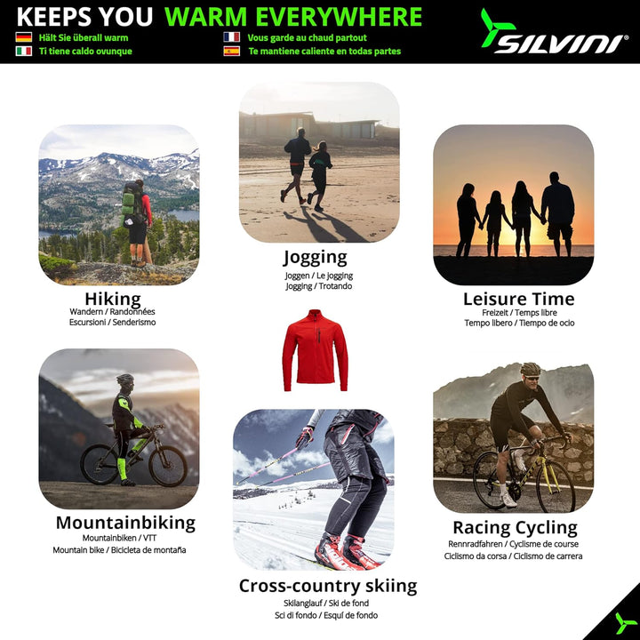 SILVINI ANTEO Softshell Jacke Herren Fahrrad Winter Fahrradjacke Langlaufjacke Herren Radjacke Herre