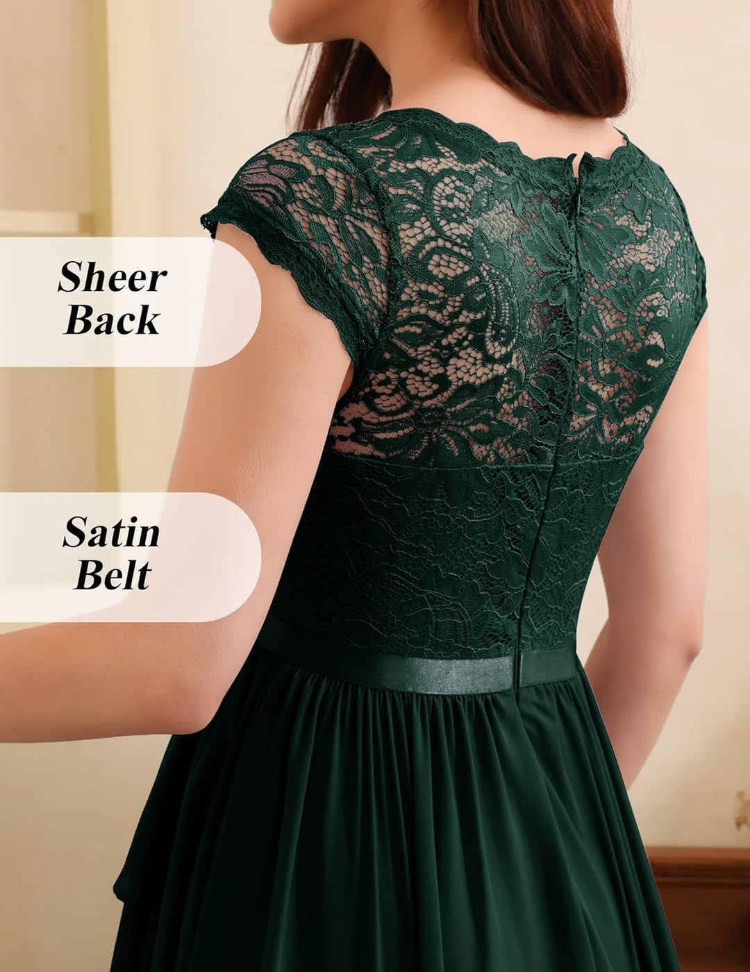 Wedtrend Cocktailkleid Damen Knielang Abendkleid Elegant für Hochzeit Elegant A Linie Rüschenkleid D