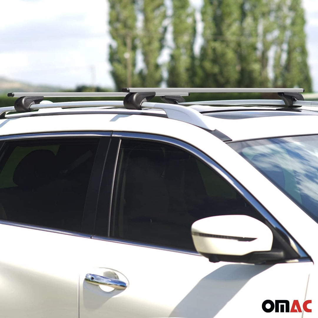 OMAC Dachträger Gepäckträger kompatibel mit BMW 3er Touring E91 2005-2011 Metall Grau, Grau