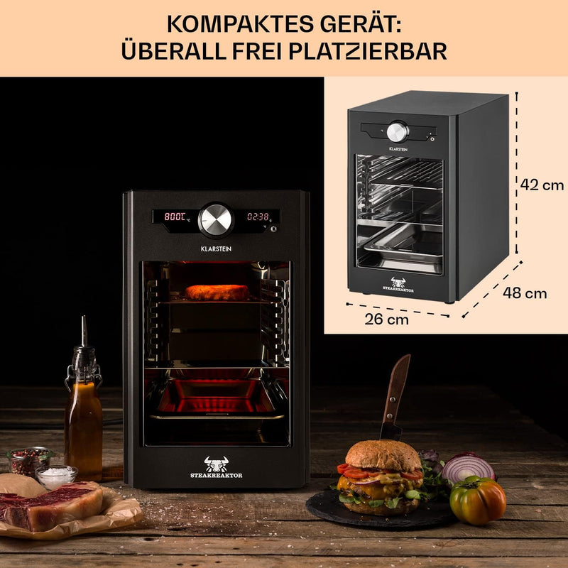 Klarstein Steakreaktor Core - Hochtemperaturgrill, 2100 W, Temperaturbereich: 200-800 °C, Indoor Gri