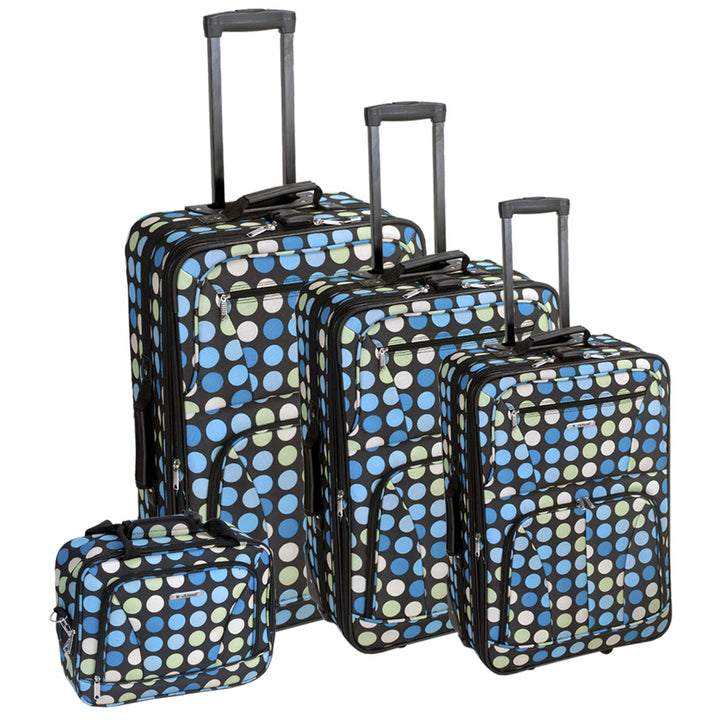 Rockland Polka Softside Gepäck-Set, aufrecht stehend, Multi/Blue Dot, 4-Piece Set (14/19/24/28), Pol