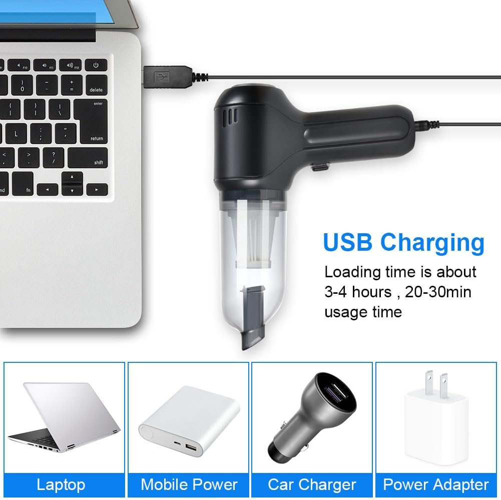 URAQT Handstaubsauger Auto Handheld Kabelloser,3 in 1 Handstaubsauger Akku Hand Stark 150000rpm Mini