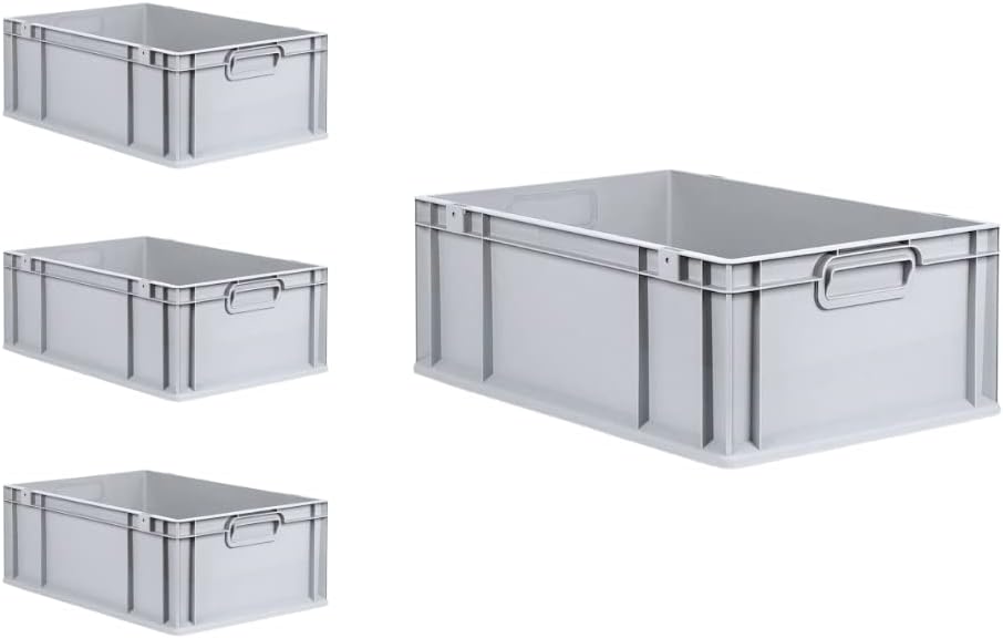 PROREGAL SuperSparSet 4x Eurobox NextGen Grip | HxBxT 22x40x60cm | 44 Liter | Griffe geschlossen | V