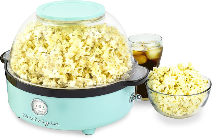 Nostalgia Retro-Rühr-Popcornmaschine 5.5L - Aqua Blau, Blau