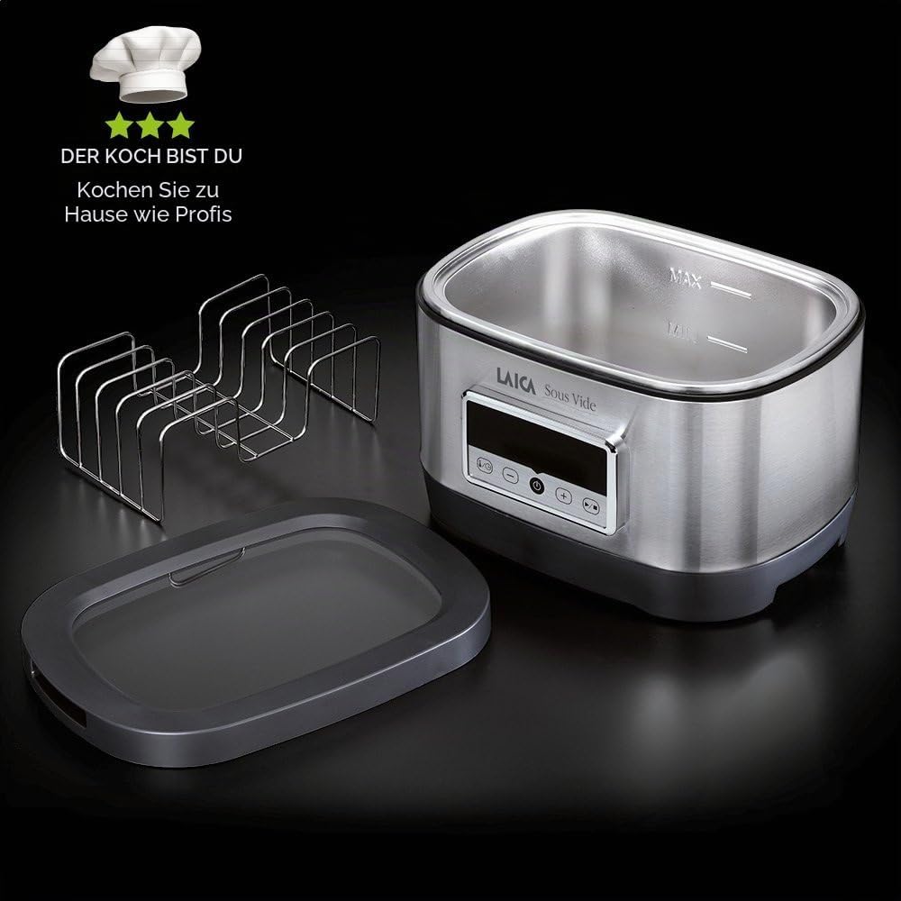 LAICA SVC200 Sous Vide Garer mit Vakuumierbeutel im Wasserbad, 700 Watt