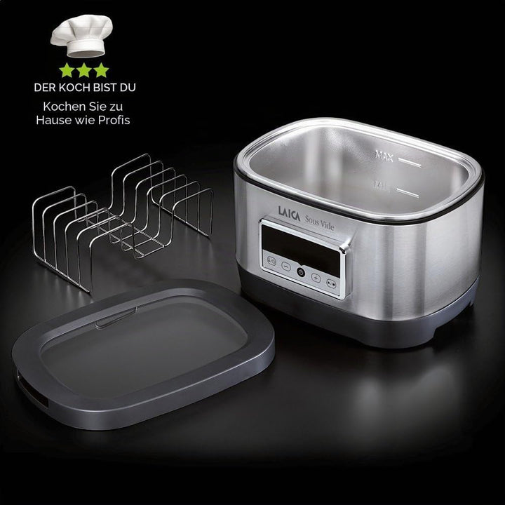 LAICA SVC200 Sous Vide Garer mit Vakuumierbeutel im Wasserbad, 700 Watt