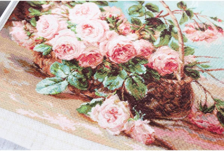 Luca-S Gobelin Set Korb mit Rosen Zählmuster